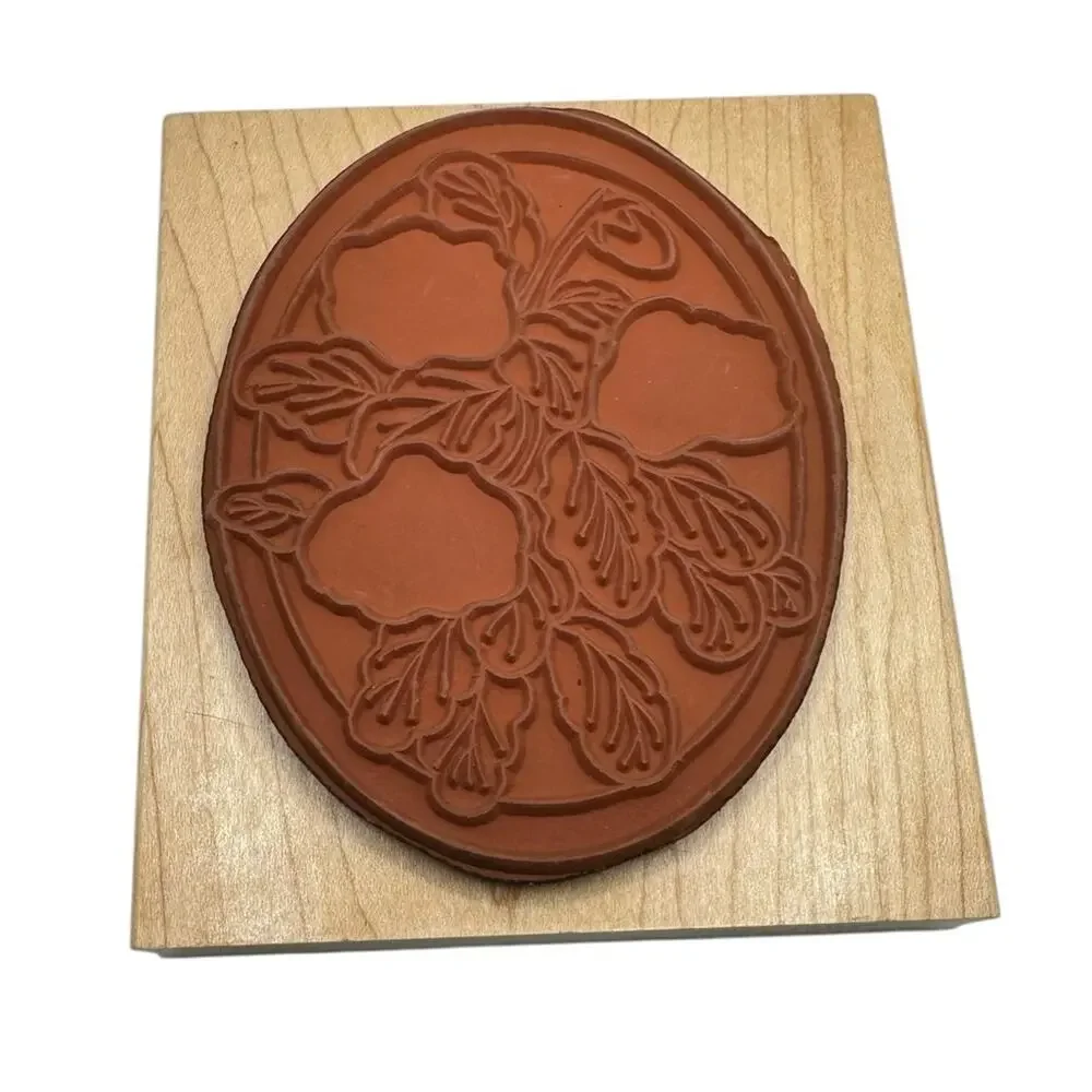 VTG Large Rubber Stamp Pansy Floral 4 X 4.5 in Punch Paper Crafts Scrapbooking